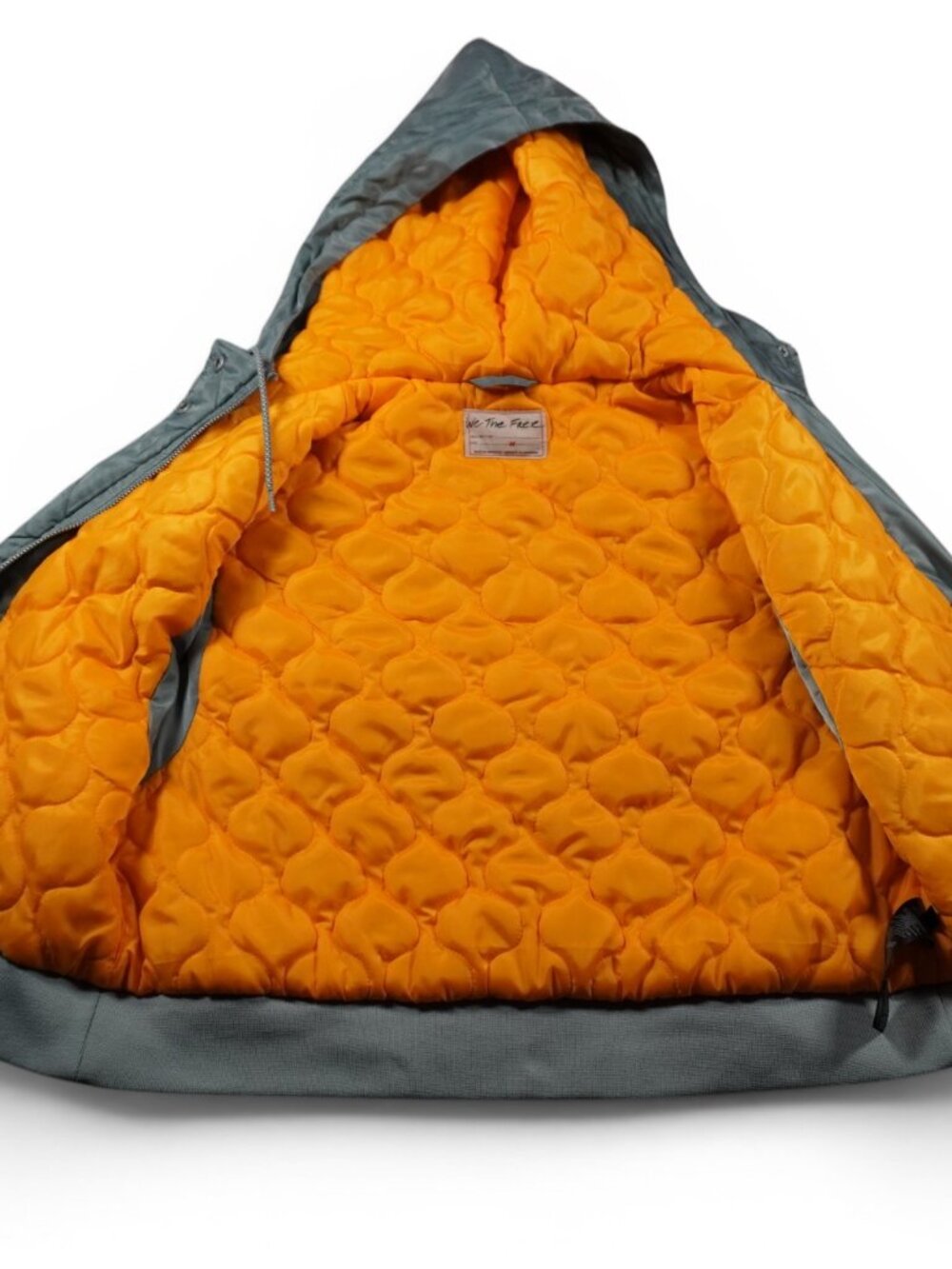 Free People Max Utility Quilted Puffer Vest Medium Hooded Steel Blue/Green - Picture 10 of 16